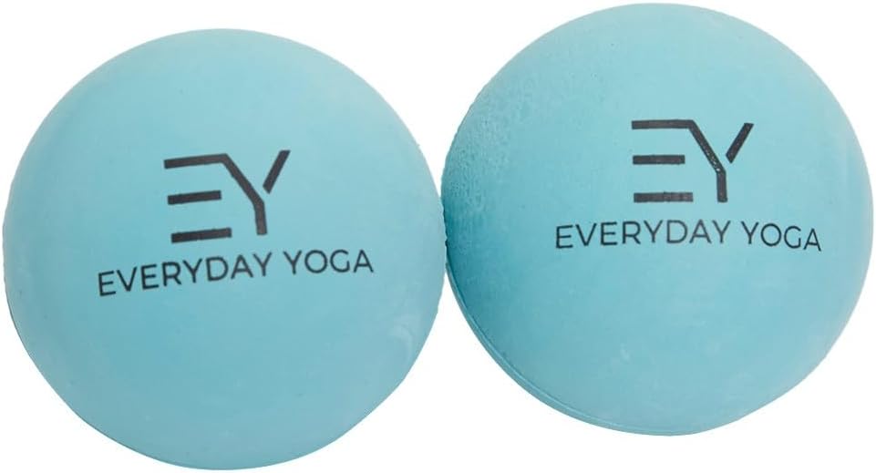 Everyday Yoga 2.5 Inch Massage Therapy Ball Set with Tote Bag - Aqua
