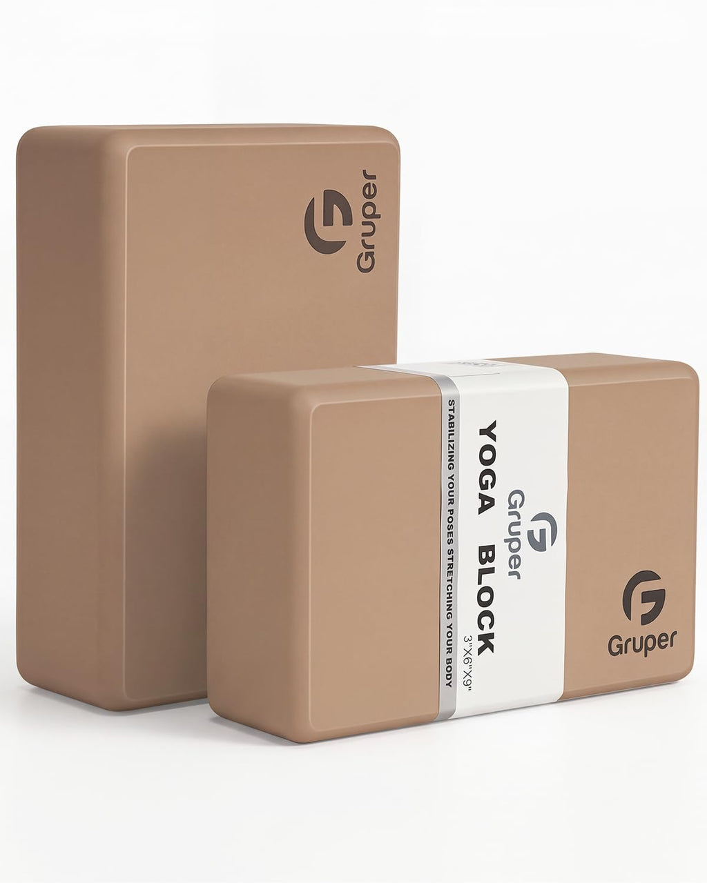 Gruper Yoga Blocks 2 Pack, 9"x6"x3" Exercise Blocks Pilates Blocks