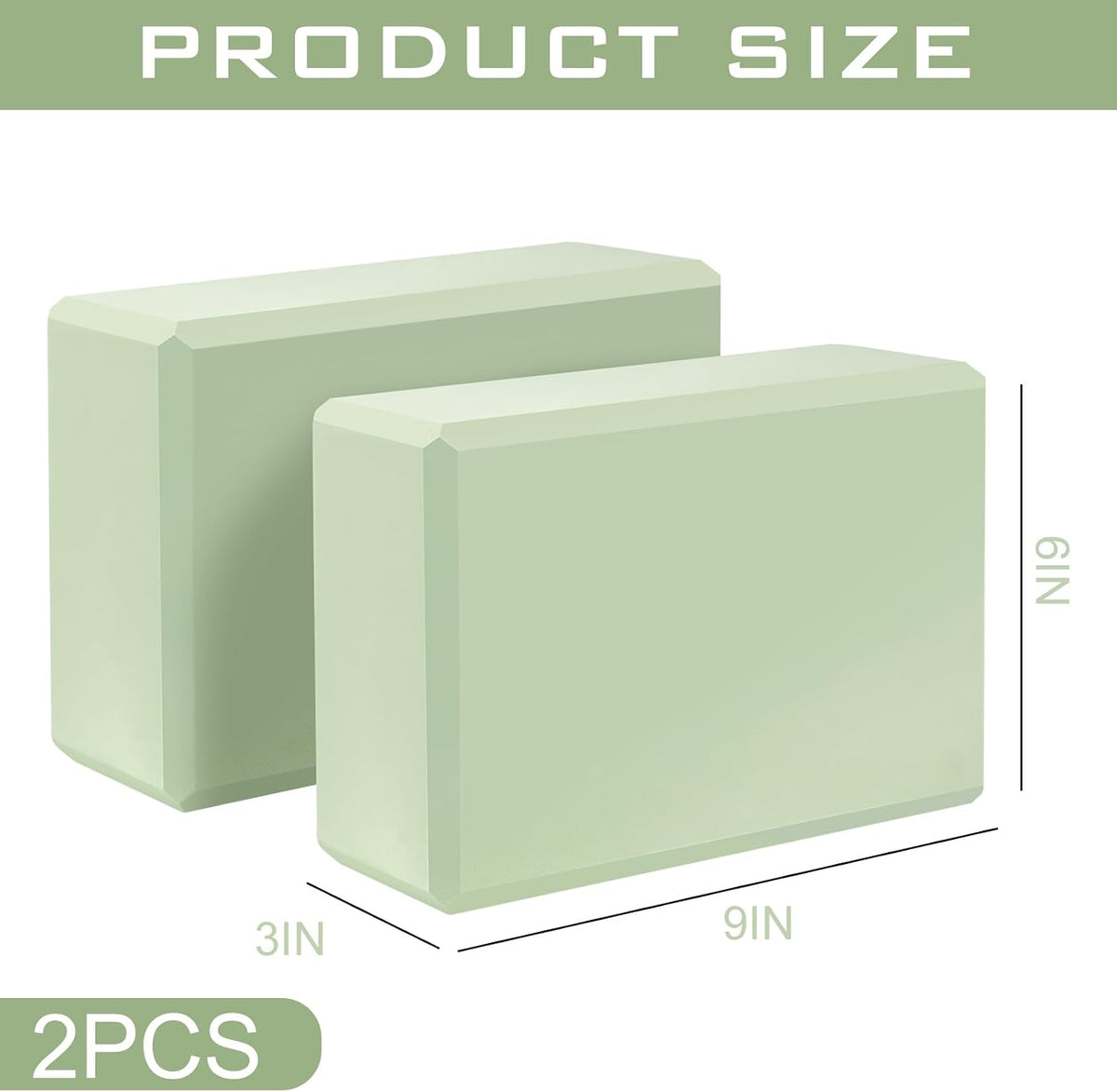 9"x6"x3" Yoga Block, 2 Pcs Soft Non-Slip Foam Blocks Supportive