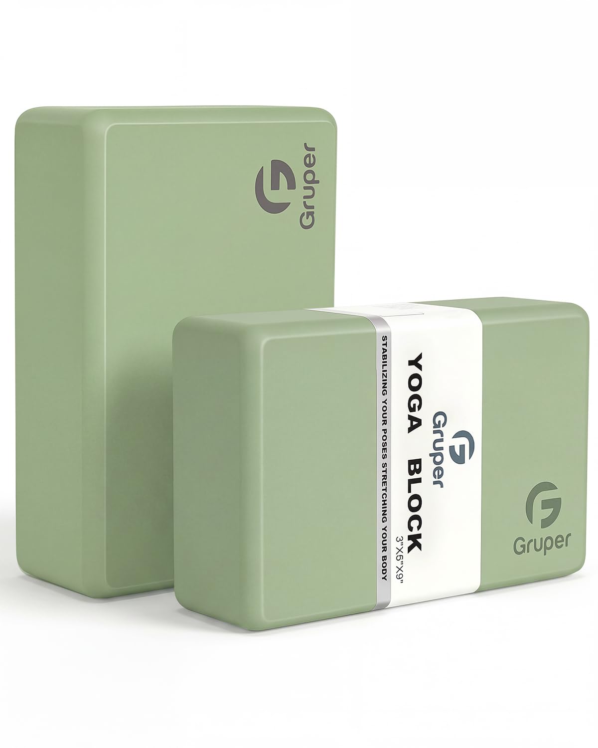 Gruper Yoga Blocks 2 Pack, 9"x6"x3" Exercise Blocks Pilates Blocks