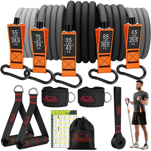 Resistance Bands with Handles, 175lb Exercise Bands for Working Out