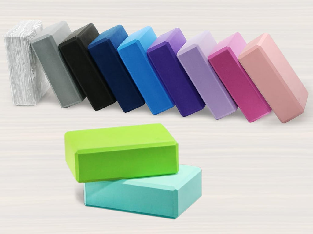 EXERZ Yoga Blocks 2 pack, Gym Blocks, Exercise Workout Fitness Bricks, Pilates Stretch Handstand Non-Slip