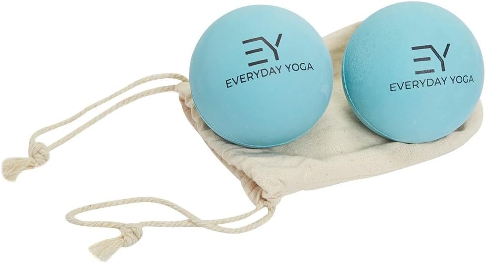 Everyday Yoga 2.5 Inch Massage Therapy Ball Set with Tote Bag - Aqua
