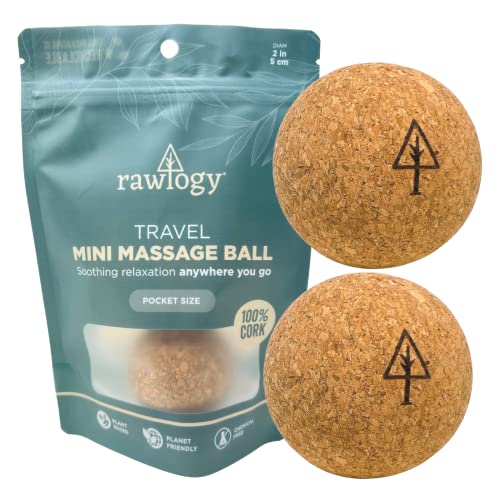 Travel Cork Massage Ball | Lightweight, Sustainable Alternative to Lacrosse Ball for Muscle Pain Relief (2.5 Inch (Pack of 1), Sanded Cork)