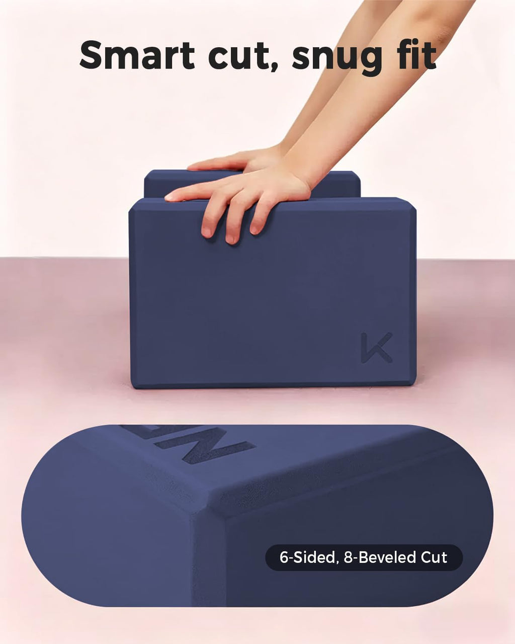 KEEP Yoga Block, High-Density EVA Foam 2 Pack Yoga Block with Non-Slip Textured Surface, Supportive, Lightweight - Ideal for Yoga