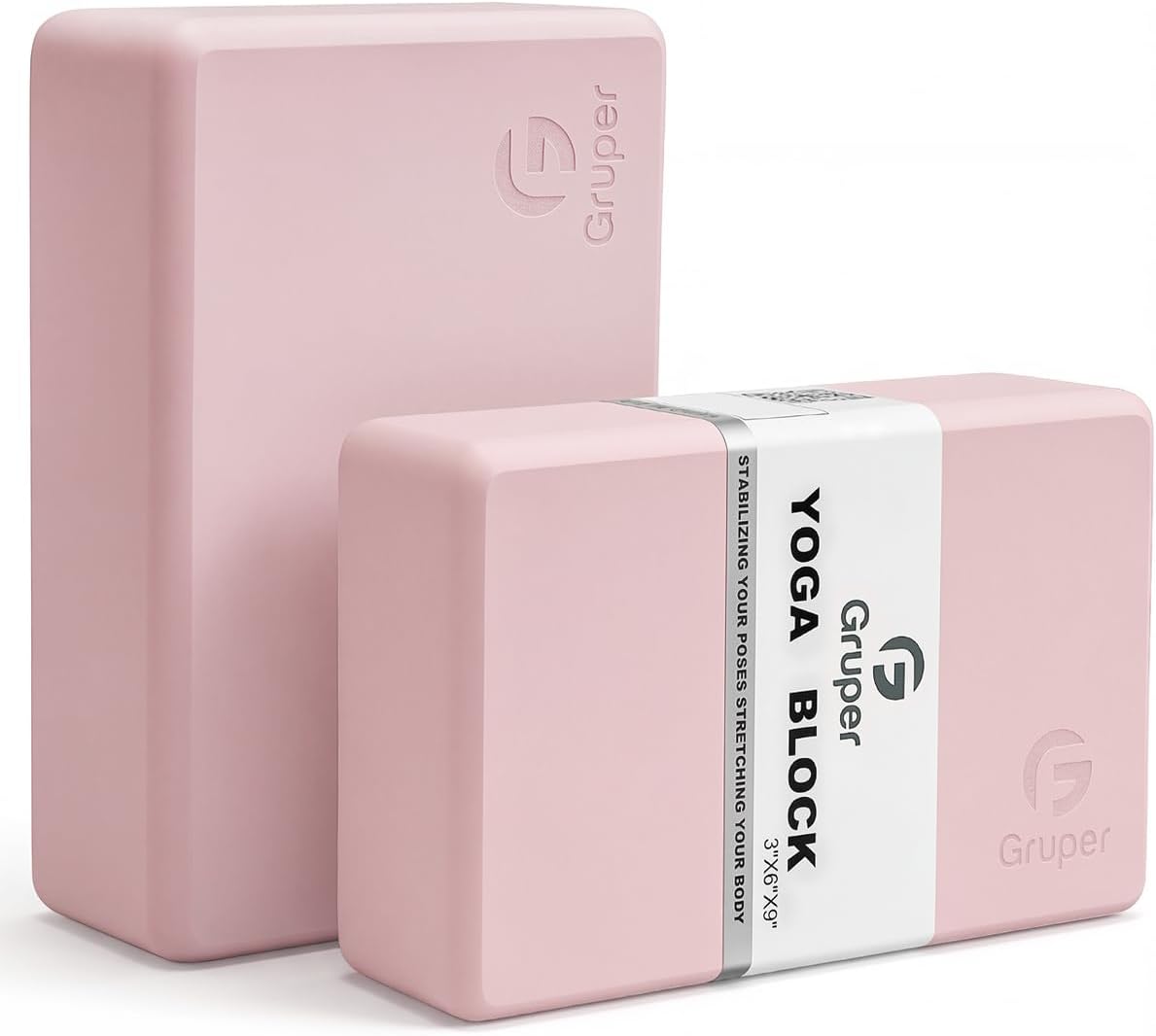 Gruper Yoga Blocks 2 Pack, 9"x6"x3" Exercise Blocks Pilates Blocks