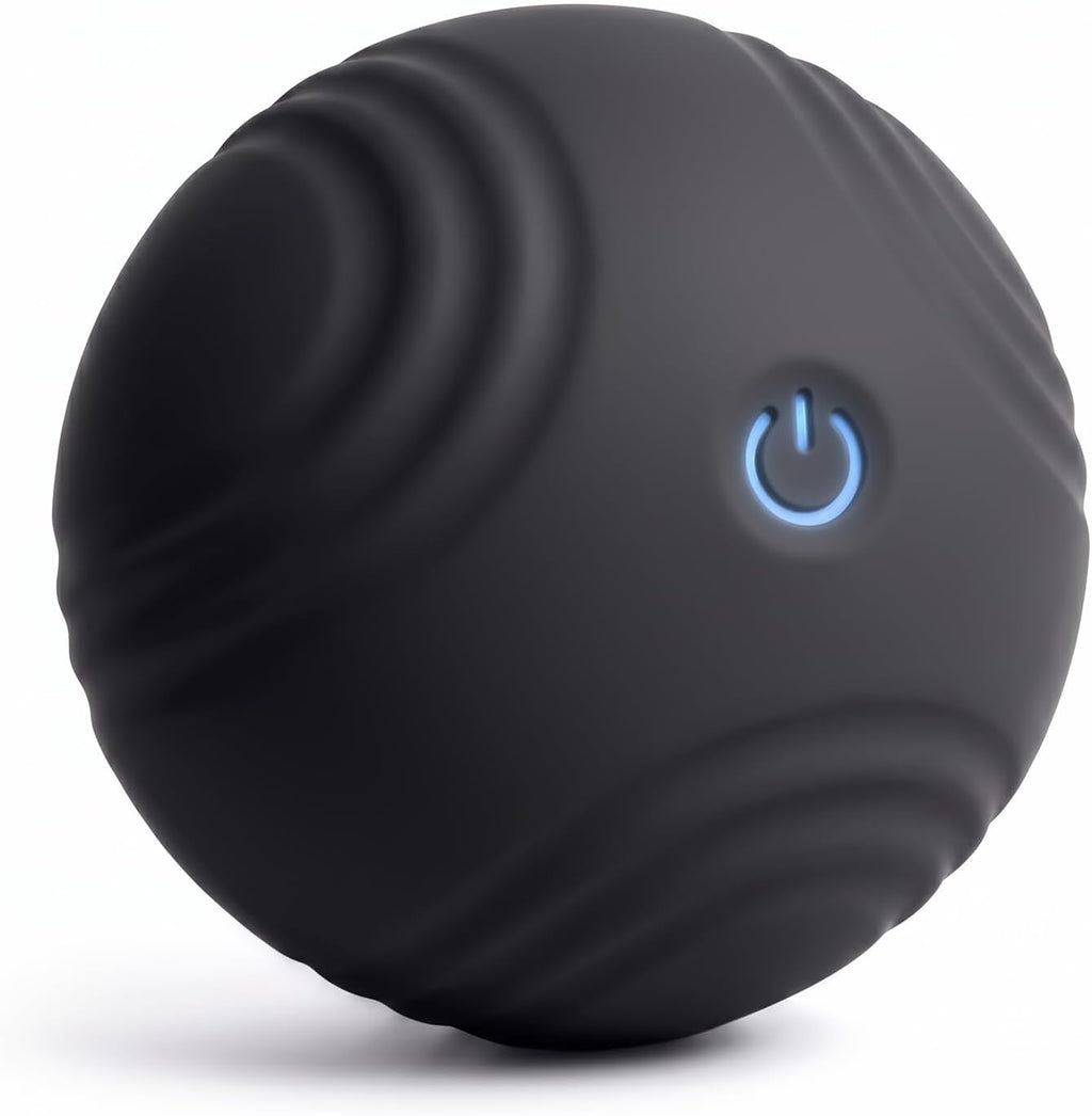 OCEANSUN Electric Mini Massage Ball, Yoga Massage Roller for Palm, Hand, Foot, Leg, Neck, Back, Multi-Directional Massage Ball (Black)