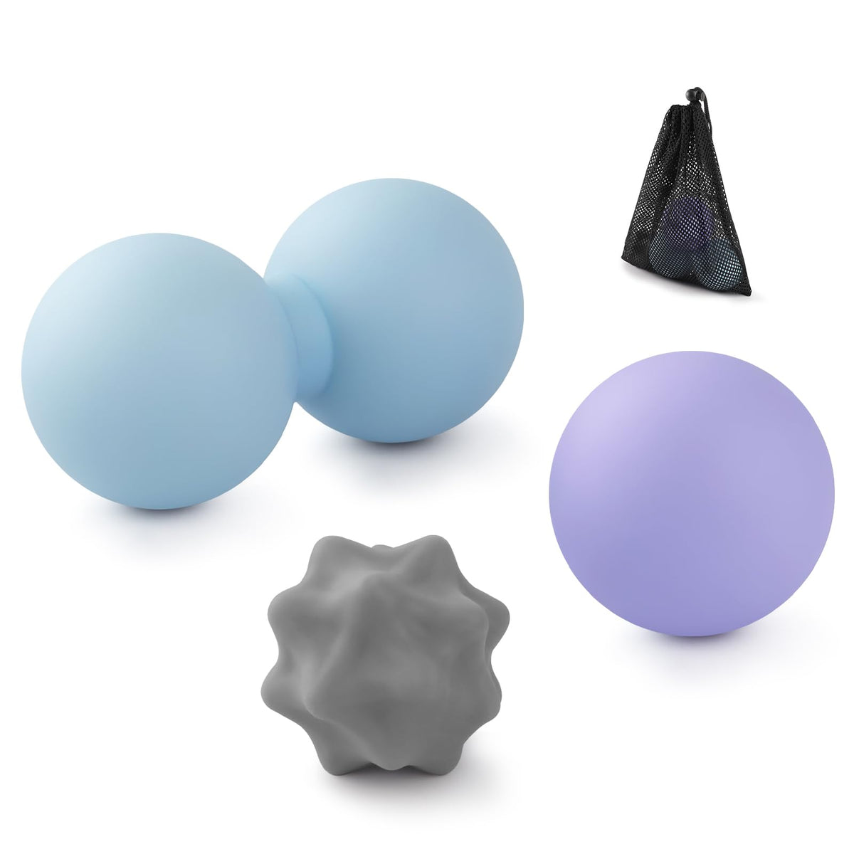 Silicone Lacrosse Balls for Yoga and Myofascial Release - Deep Tissue Massage,Trigger Point Therapy and Foot Plantar Fasciitis,Muscle Knots,Relieving Muscle Pain,Muscle Soreness Balls