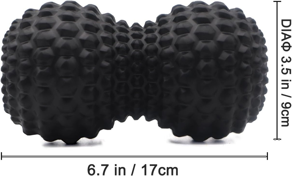 KITWILD Peanut Massage Ball, Double Lacrosse Massage Roller Ball, Black
