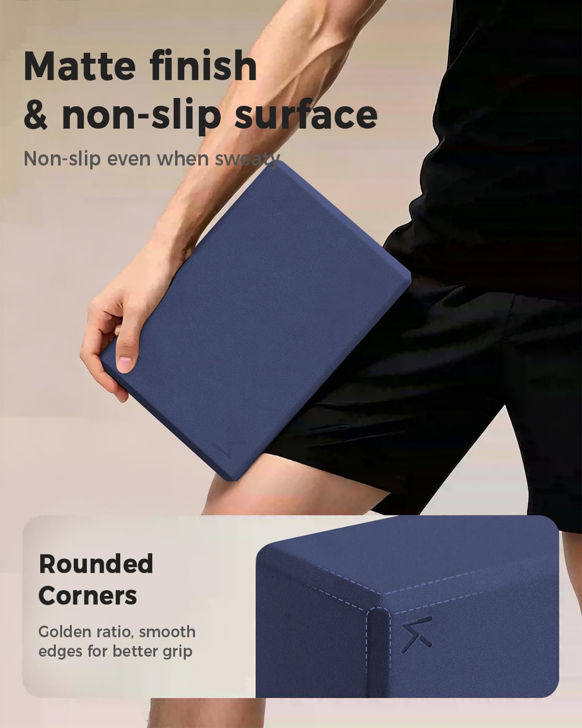 KEEP Yoga Block, High-Density EVA Foam 2 Pack Yoga Block with Non-Slip Textured Surface, Supportive, Lightweight - Ideal for Yoga