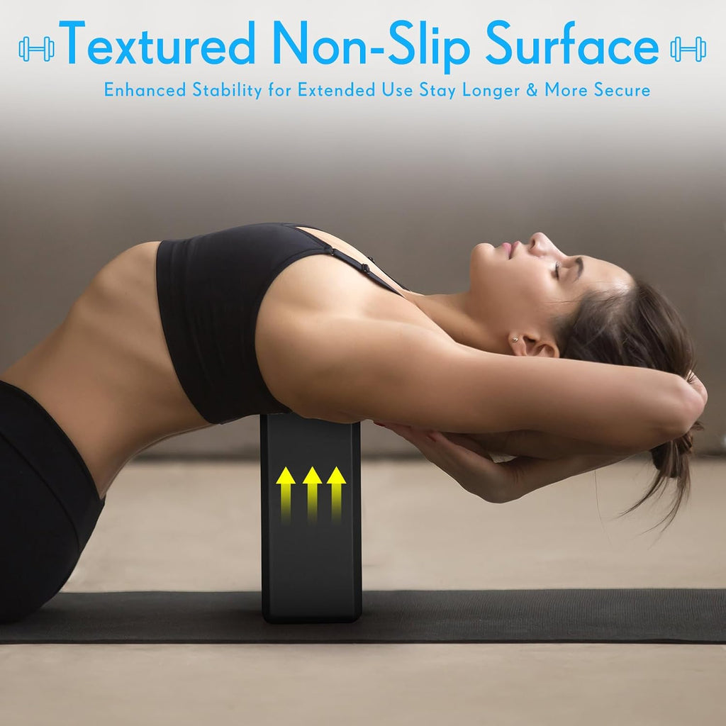 RoundFunny 4 Pack Yoga Blocks Non Slip Pilates Foam Brick