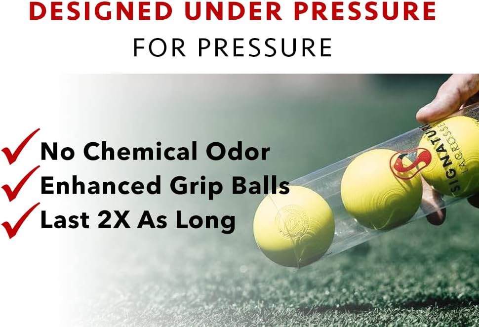 Signature Lacrosse Ball Set - Packs of 2, 4, 8, 12, and 100 - No Chemical Smell Massage Balls, Myofascial Release Tools, Back Roller, Muscle Knot Remover