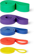 Amazon Basics Exercise Resistance Bands for Working Out, Set of 5, Multiple Resistance Levels