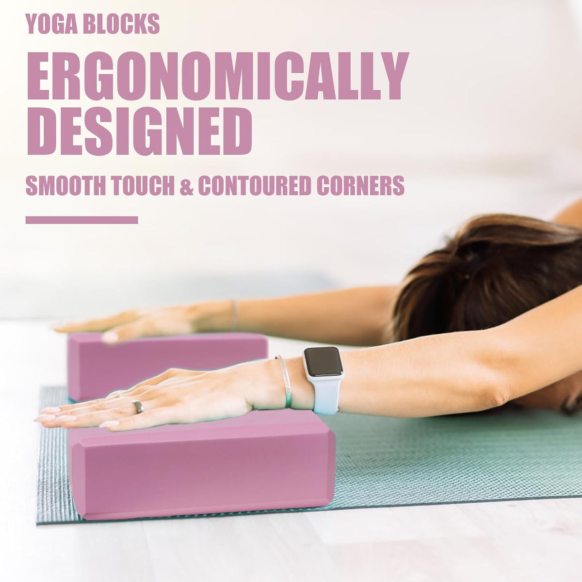 Septo 2 Pcs Yoga Blocks, 9x6x3 Inch Foam Blocks for Pilates