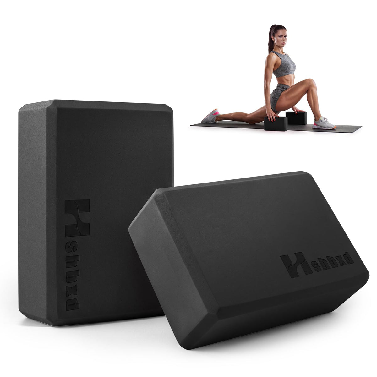 2 Pcs Yoga Blocks, High Density EVA Foam, Non-Slip, 9x6x3"