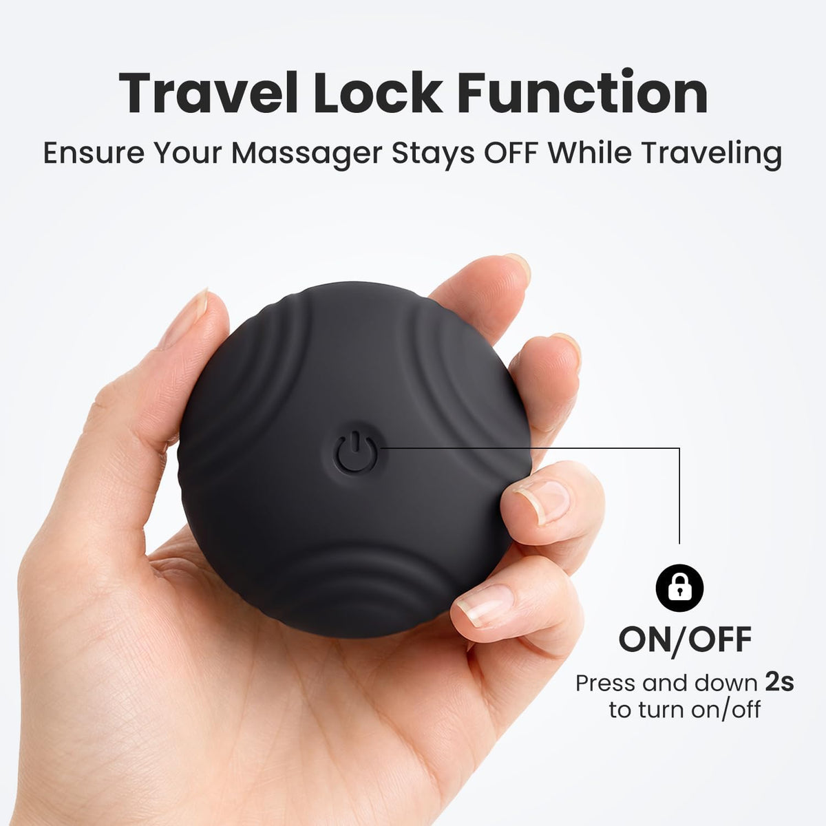 OCEANSUN Electric Mini Massage Ball, Yoga Massage Roller for Palm, Hand, Foot, Leg, Neck, Back, Multi-Directional Massage Ball (Black)