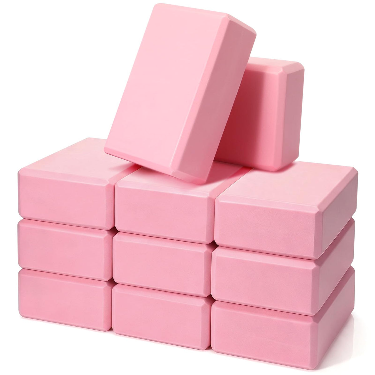 10 Pcs Foam EVA Yoga Blocks Lightweight Non Slip Supportive Yoga Bricks for Pilates Stretching and Meditation, Women Men Yogi Beginners