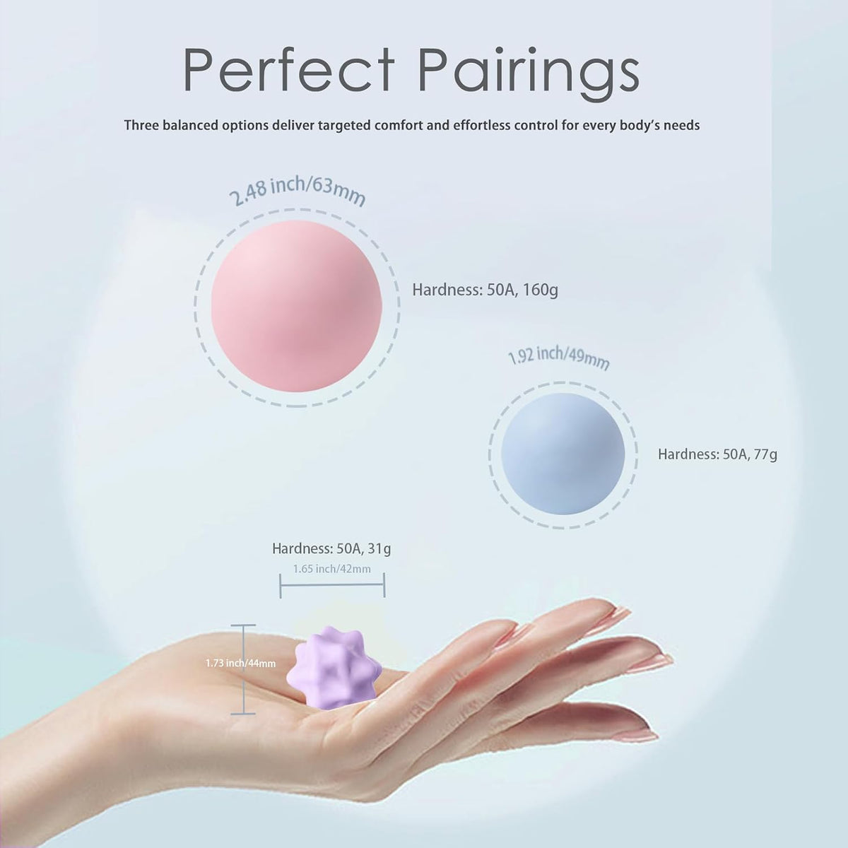 Silicone Lacrosse Balls for Yoga and Myofascial Release - Deep Tissue Massage,Trigger Point Therapy and Foot Plantar Fasciitis,Muscle Knots,Relieving Muscle Pain,Muscle Soreness Balls