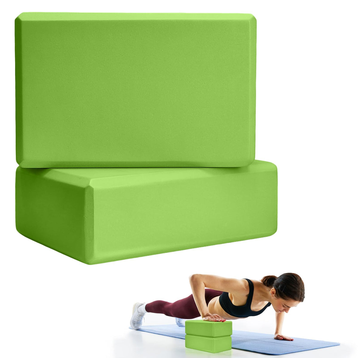 Septo 2 Pcs Yoga Blocks, 9x6x3 Inch Foam Blocks for Pilates