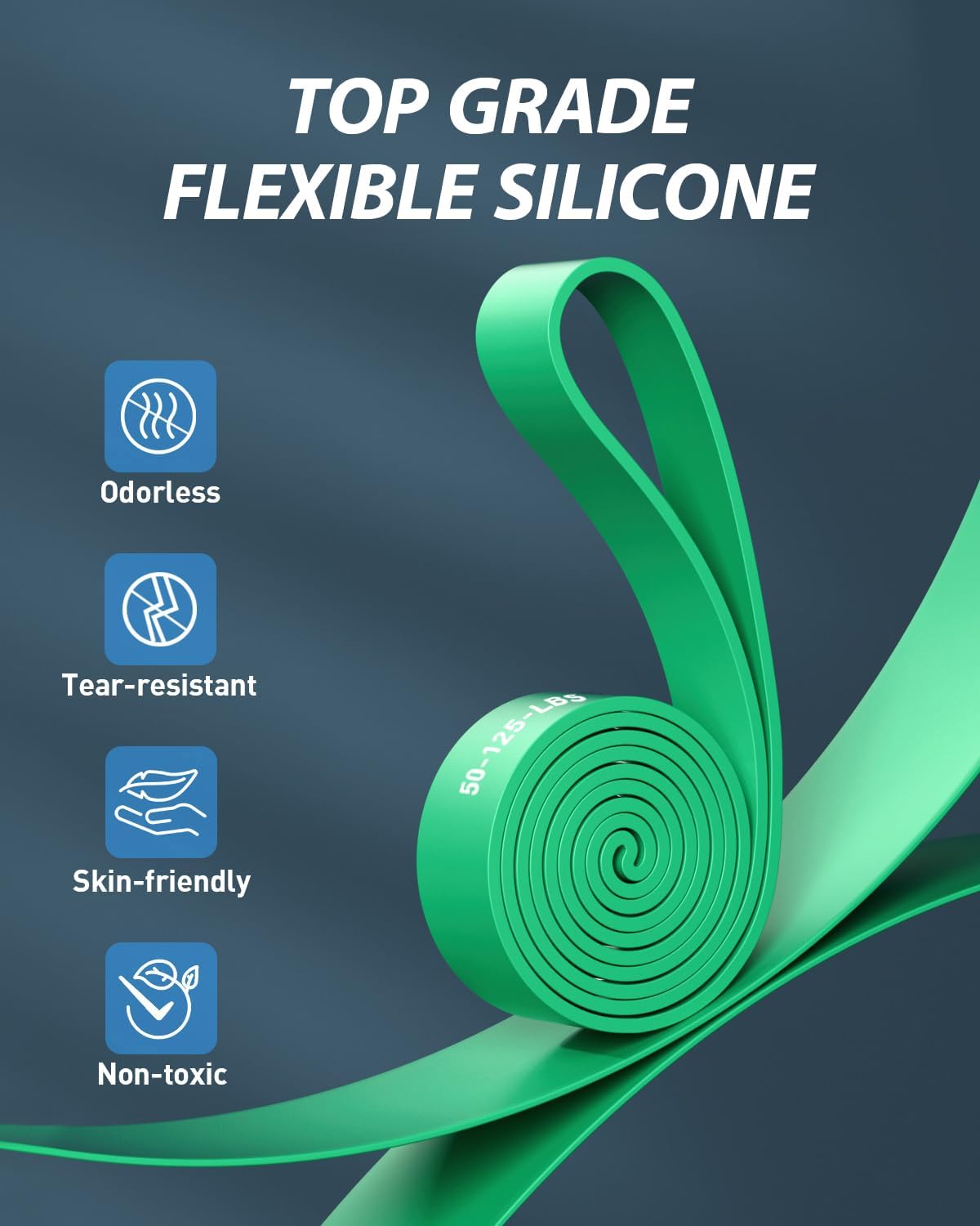 Dapofajo Resistance Bands for Working Out: 5-Level Anti-Snap Silicone Bands