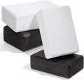 4 Pack Yoga Blocks, High Density EVA Foam Blocks for Strength, Flexibility and Balance, Non-Slip Surface for Yoga, Pilates, Meditation (8.9x6.7x3 Inches, 2 Black + 2 Gray)