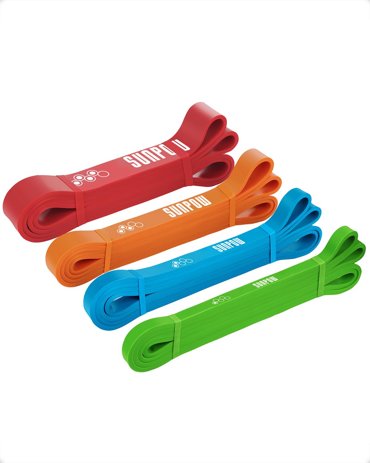 SUNPOW Pull Up Assistance Bands Set of 5 Resistance Heavy Duty Workout Exercise Stretch Fitness Bands Assist Set for Body, Instruction Guide and Carry Bag Included