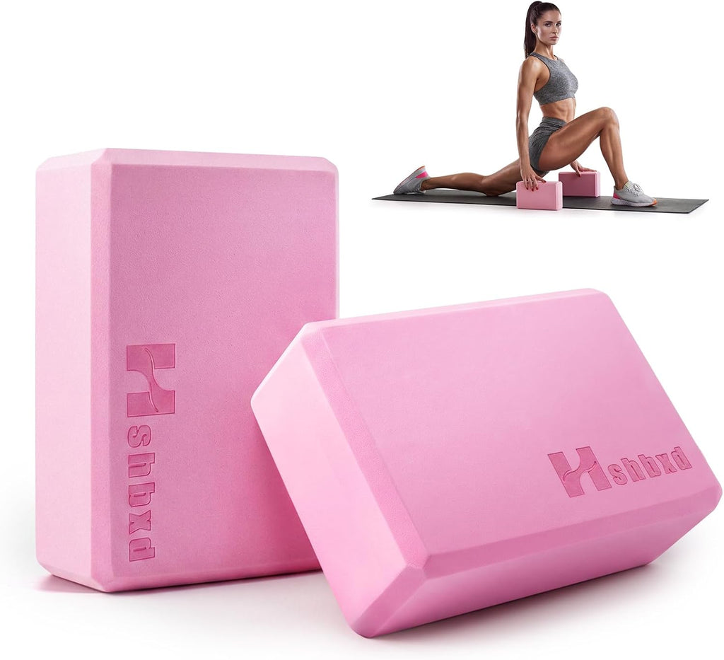 2 Pcs Yoga Blocks, High Density EVA Foam, Non-Slip, 9x6x3"