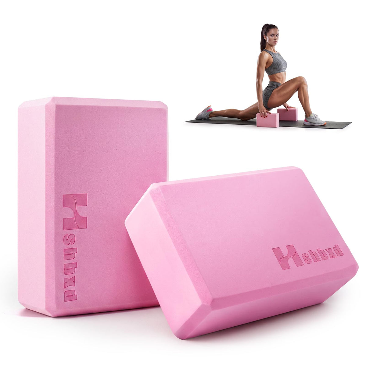 2 Pcs Yoga Blocks, High Density EVA Foam, Non-Slip, 9x6x3"