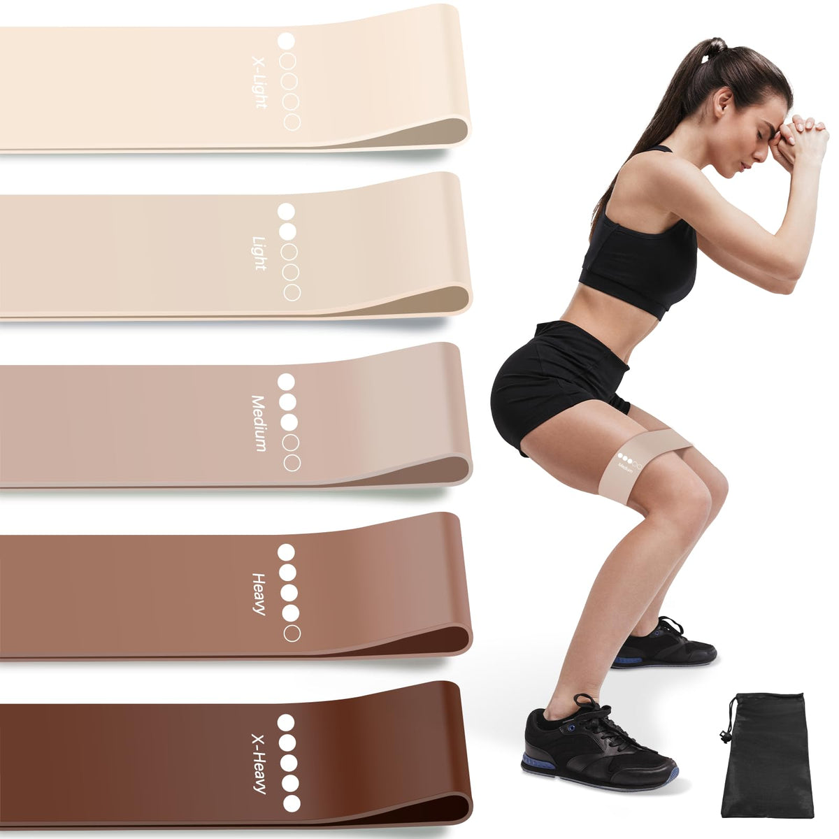 Resistance Bands for Working Out, 5 Levels Elastic Exercise Bands