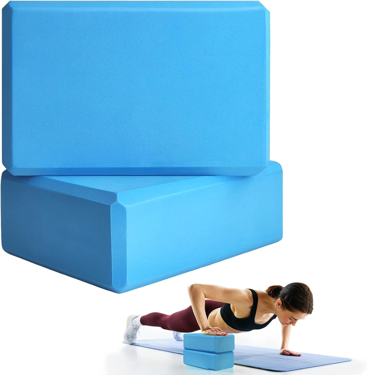 Septo 2 Pcs Yoga Blocks, 9x6x3 Inch Foam Blocks for Pilates
