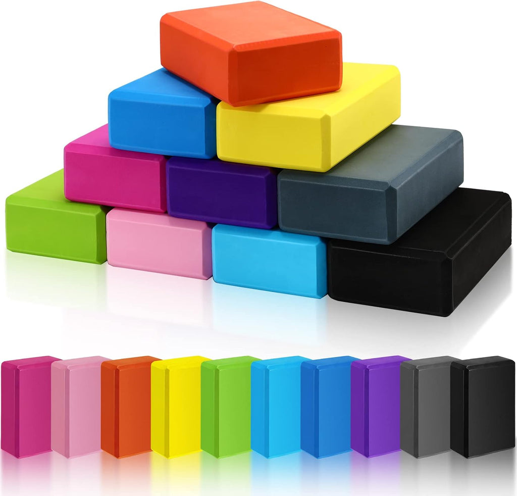 10 Pcs Foam EVA Yoga Blocks Lightweight Non Slip Supportive Yoga Bricks for Pilates Stretching and Meditation, Women Men Yogi Beginners
