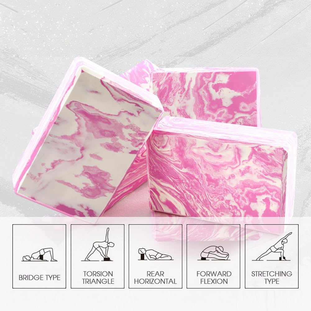 Yoga Blocks 2 Pack,9"x6"x3" High Density EVA Foam Bricks,Non Slip Lightweight Yoga Support Blocks for Pilates Stretching Meditation Balance Flexibility Training