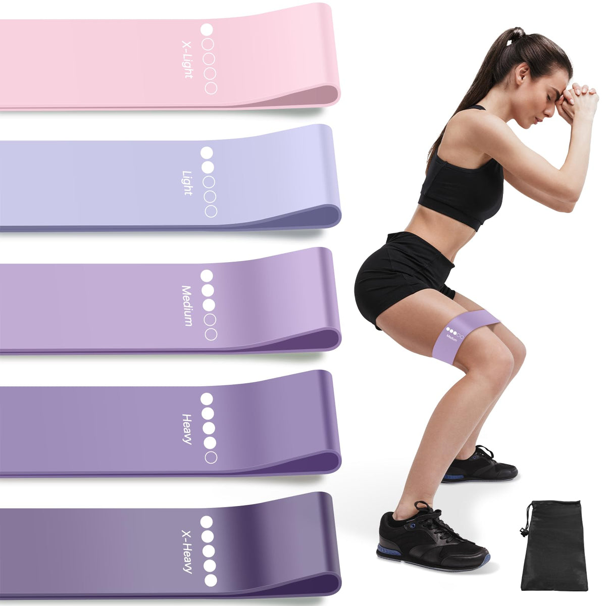 Resistance Bands for Working Out, 5 Levels Elastic Exercise Bands