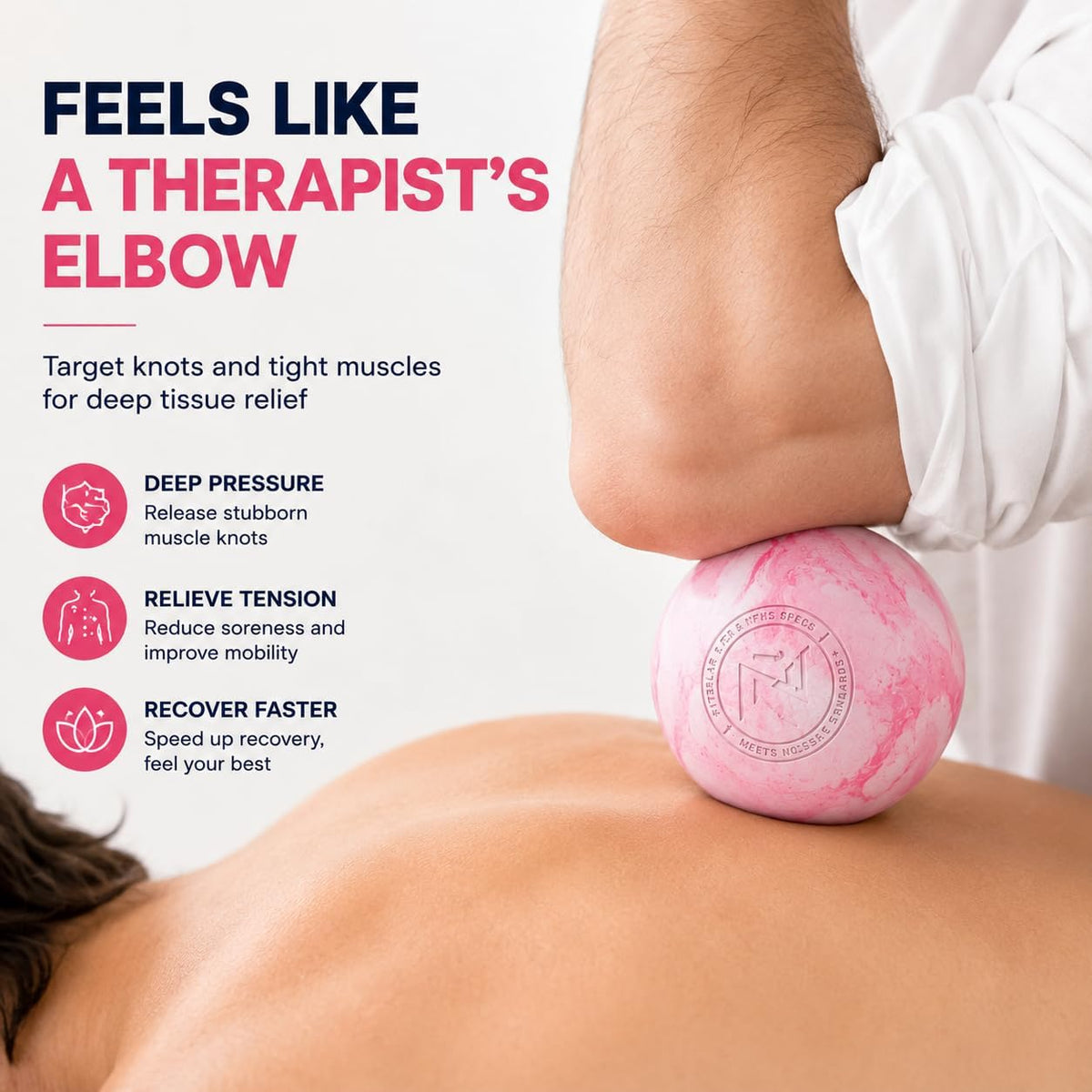 FITZELAR Massage Lacrosse Balls for Myofascial Release, Quality Certification, Massage Deep Tissue for Back and Shoulder, Trigger Point Therapy, Muscle Knots, Relieving Muscle Pain