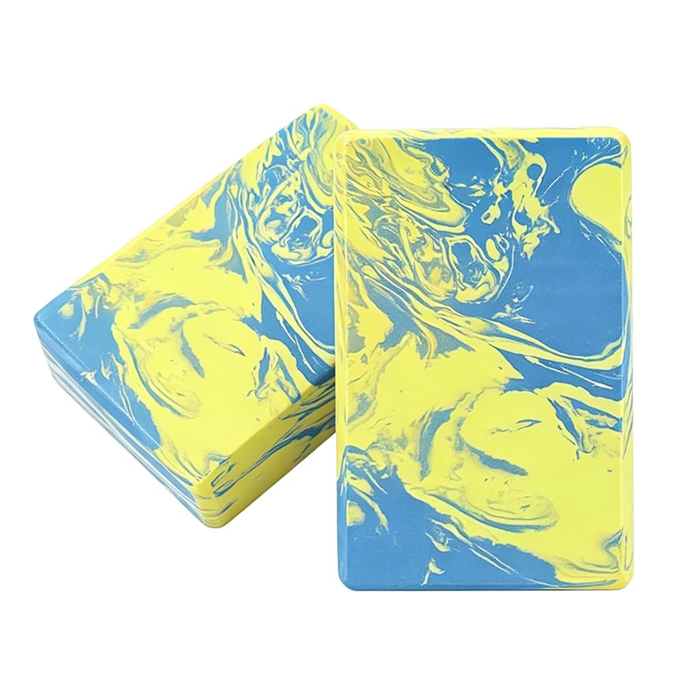 Yoga Blocks 2 Pack,9"x6"x3" High Density EVA Foam Bricks,Non Slip Lightweight Yoga Support Blocks for Pilates Stretching Meditation Balance Flexibility Training