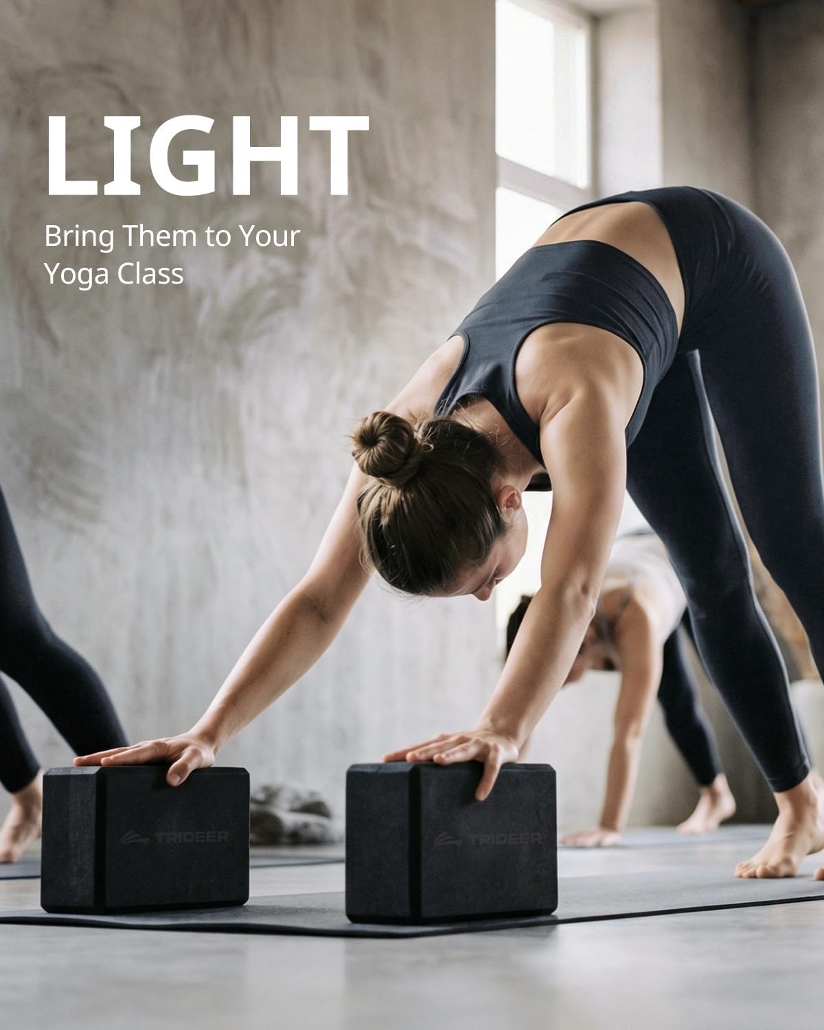 Yoga Blocks 2 Pack with Supportive Non-Slip Foam for Yoga Pilate Stretching