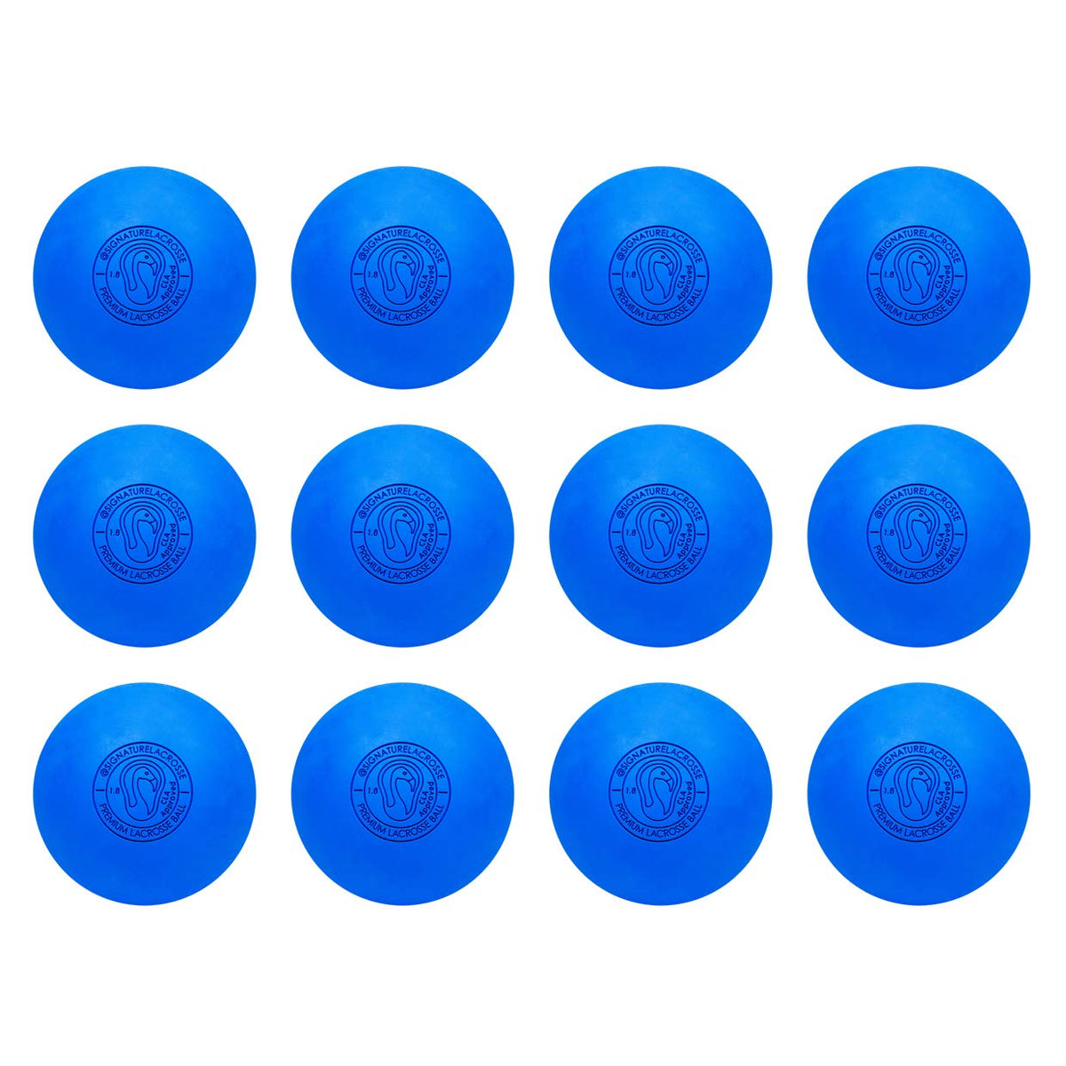 Signature Lacrosse Ball Set - Packs of 2, 4, 8, 12, and 100 - No Chemical Smell Massage Balls, Myofascial Release Tools, Back Roller, Muscle Knot Remover