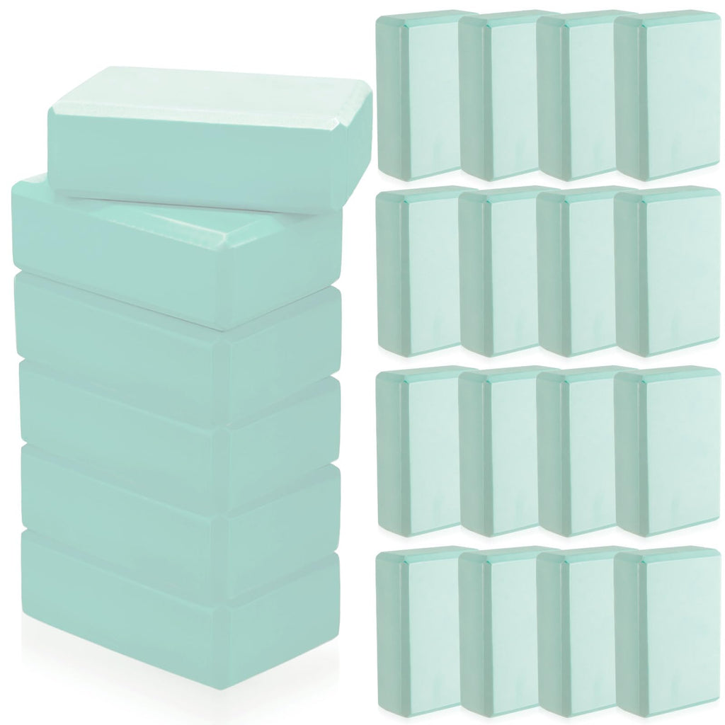 Outus 20 Pcs Yoga Blocks Bulk 9 x 6 x 3 Inch High Density Bricks to Improve Strength Flexibility Balance Soft Non Slip Gymnastic Blocks for Yoga Sports