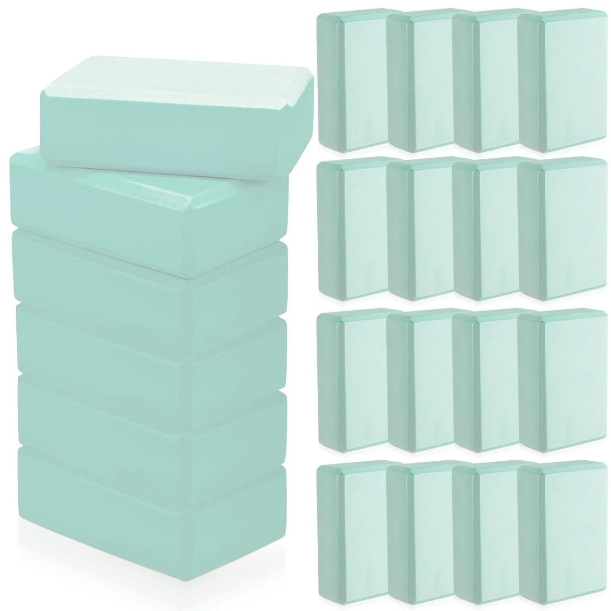 Outus 20 Pcs Yoga Blocks Bulk 9 x 6 x 3 Inch High Density Bricks to Improve Strength Flexibility Balance Soft Non Slip Gymnastic Blocks for Yoga Sports