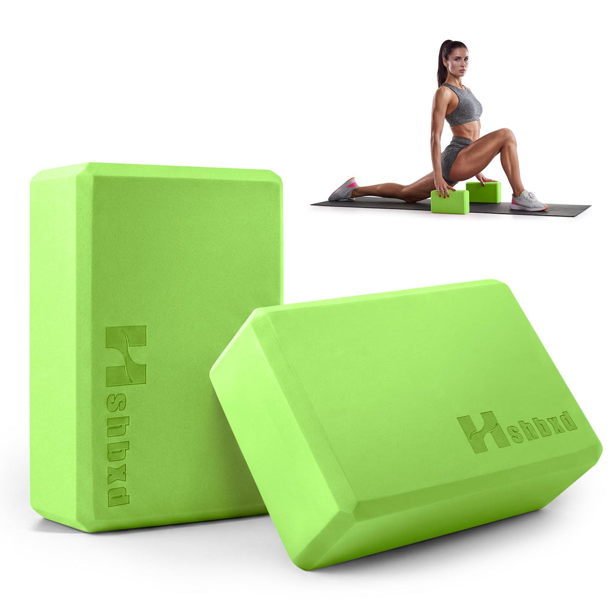 2 Pcs Yoga Blocks, High Density EVA Foam, Non-Slip, 9x6x3"