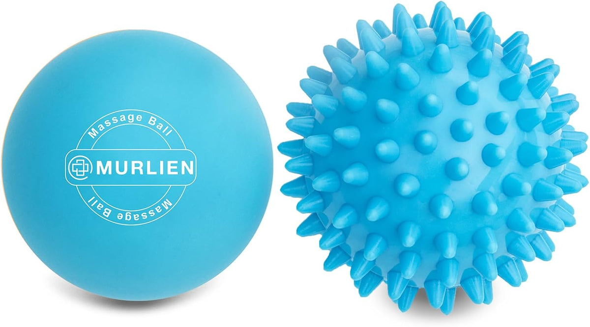 Massage Ball Set, Spiky Ball & Lacrosse Ball for Body Massage, Muscle Relief, Deep Tissue, Myofascial Release, Massager for Neck, Shoulder, Back, Foot or Muscle Tension (Blue)