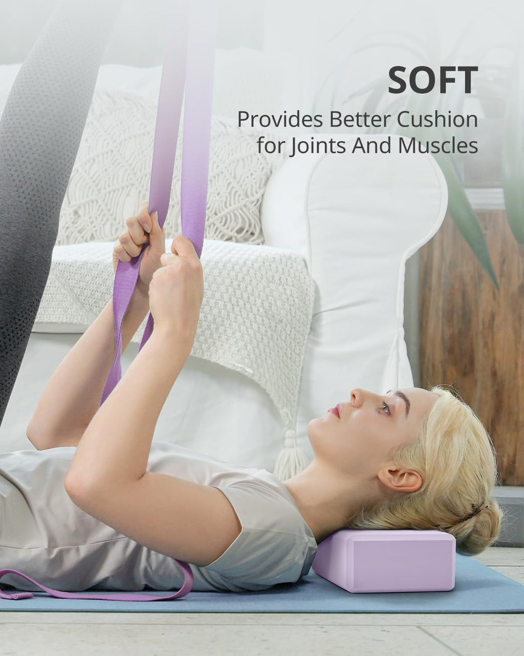 Yoga Blocks 2 Pack with Supportive Non-Slip Foam for Yoga Pilate Stretching