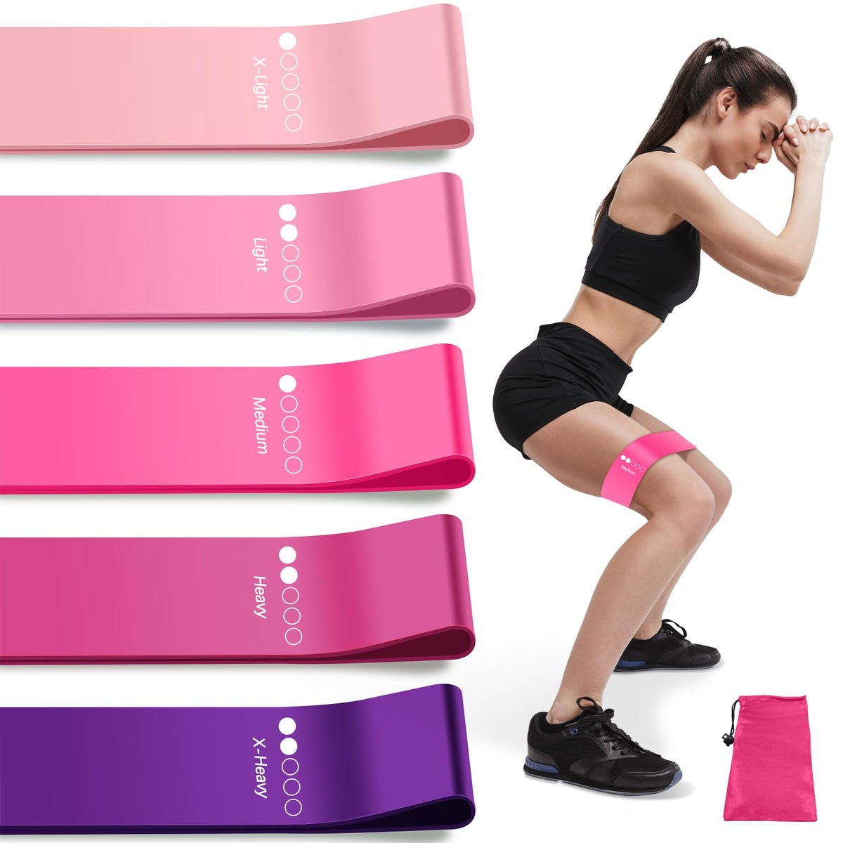Resistance Bands for Working Out, 5 Levels Elastic Exercise Bands