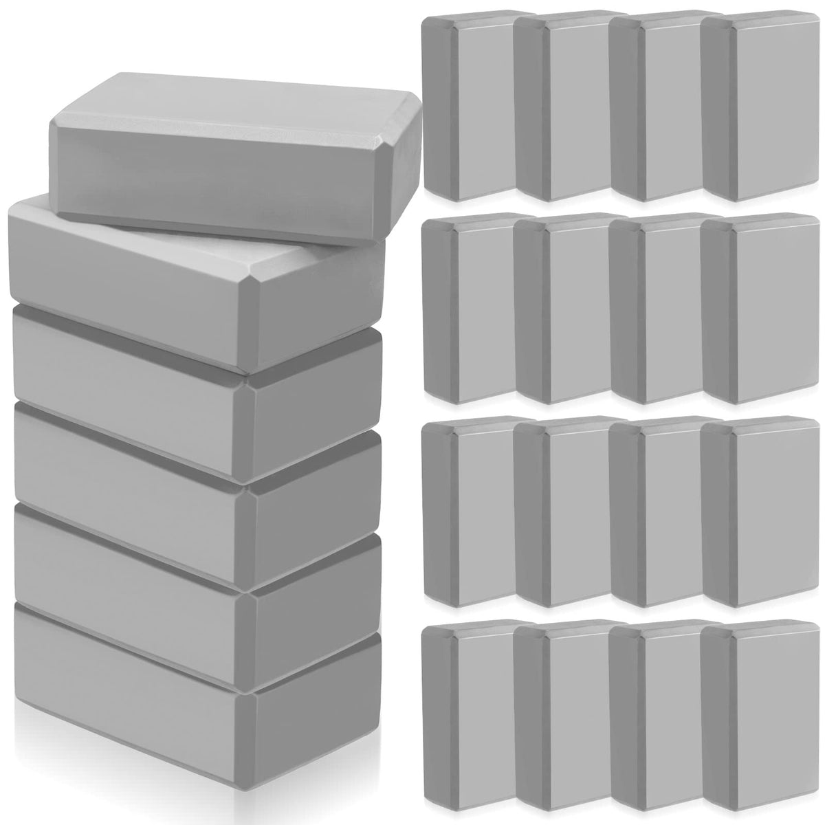 Outus 20 Pcs Yoga Blocks Bulk 9 x 6 x 3 Inch High Density Bricks to Improve Strength Flexibility Balance Soft Non Slip Gymnastic Blocks for Yoga Sports