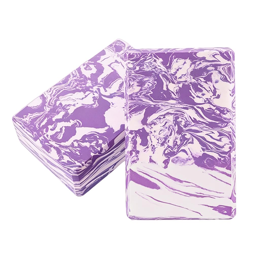 Yoga Blocks 2 Pack,9"x6"x3" High Density EVA Foam Bricks,Non Slip Lightweight Yoga Support Blocks for Pilates Stretching Meditation Balance Flexibility Training