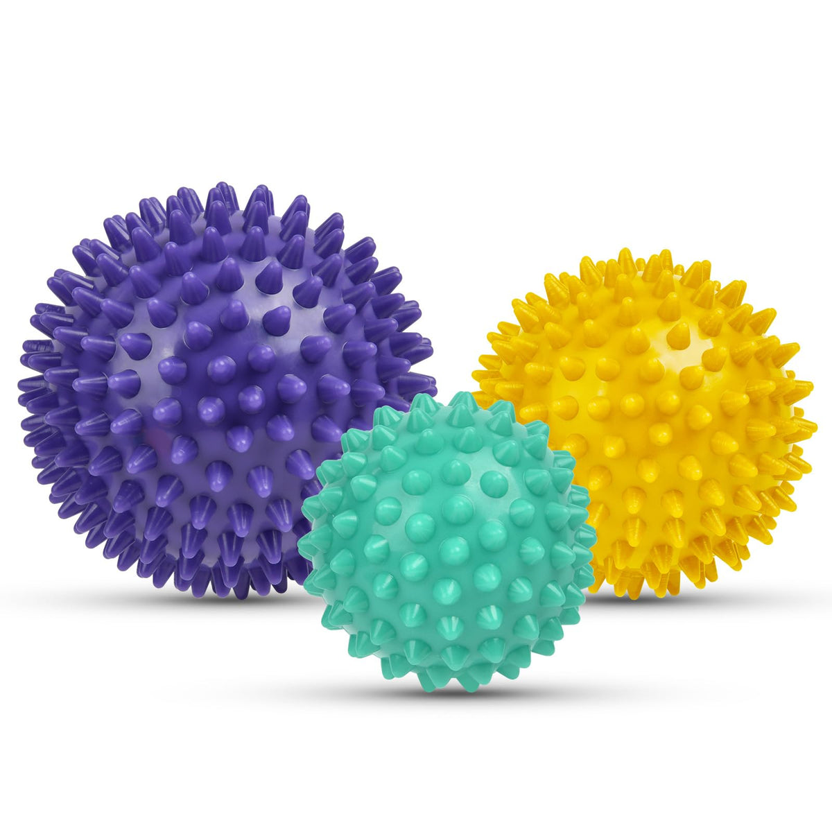URAQT Spiky Massage Ball Set, 2 Pack Physical Therapy Massage Balls, Hard Lacrosse Ball & Spiky Massage Ball for Myofascial Release and Trigger Point Deep Tissue Massage (Blue)