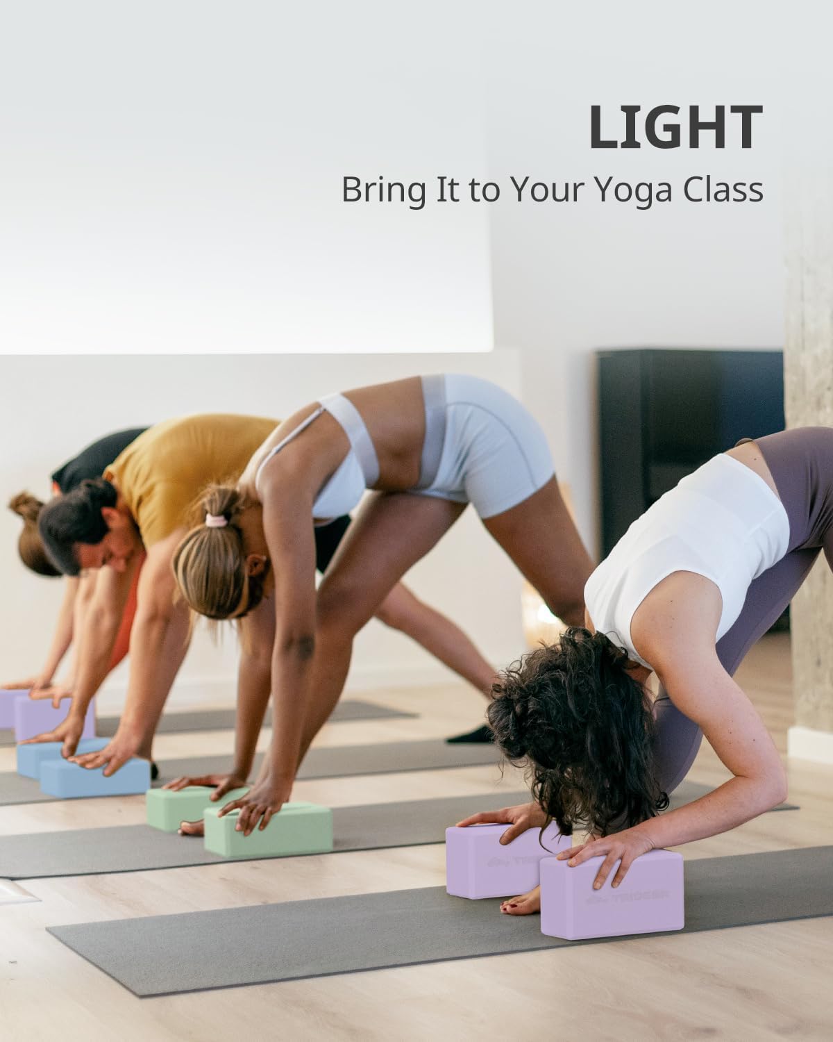 Yoga Blocks 2 Pack with Supportive Non-Slip Foam for Yoga Pilate Stretching