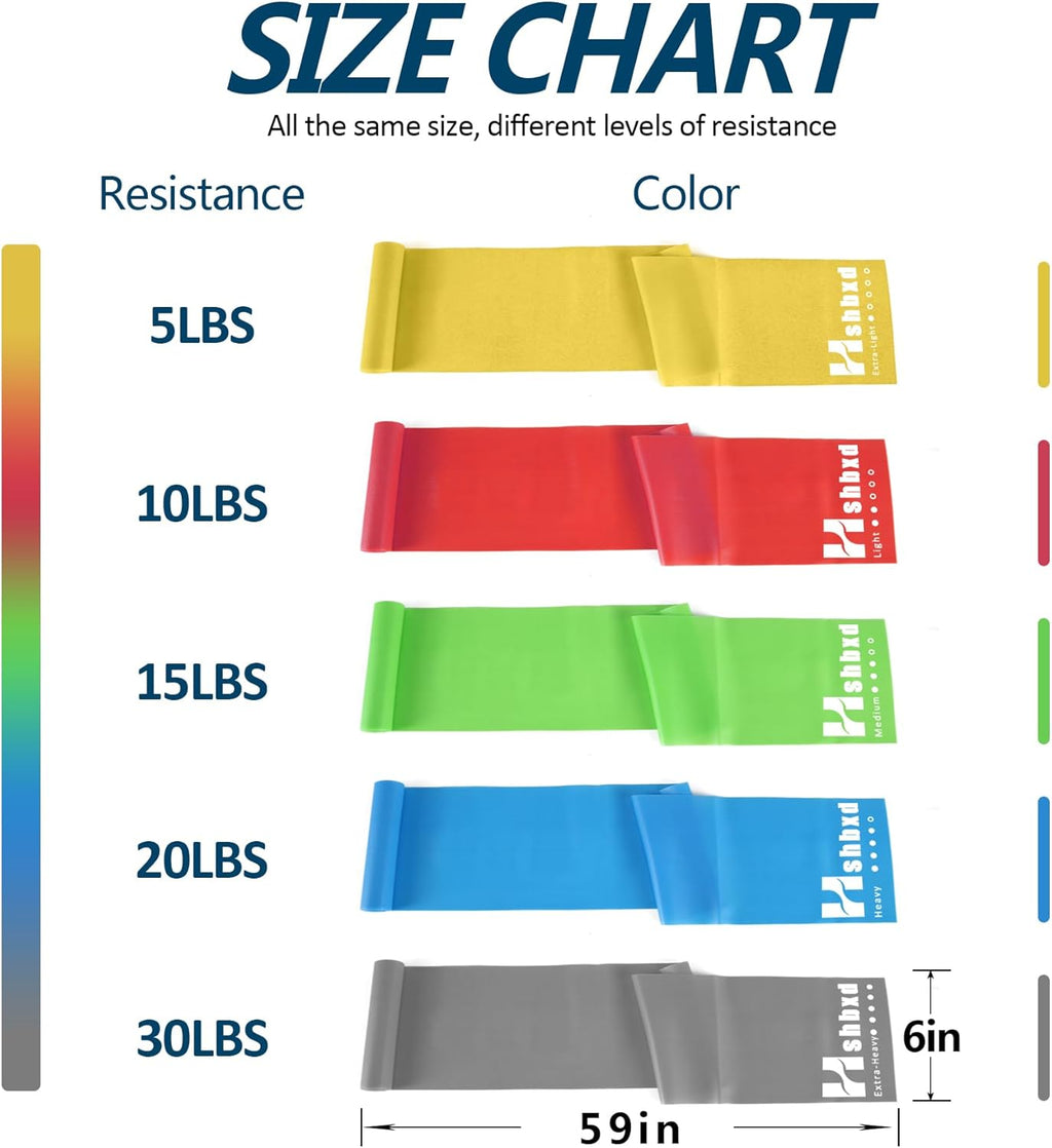 Resistance Bands Set for Physical Therapy, Rehab, Yoga and Pilates