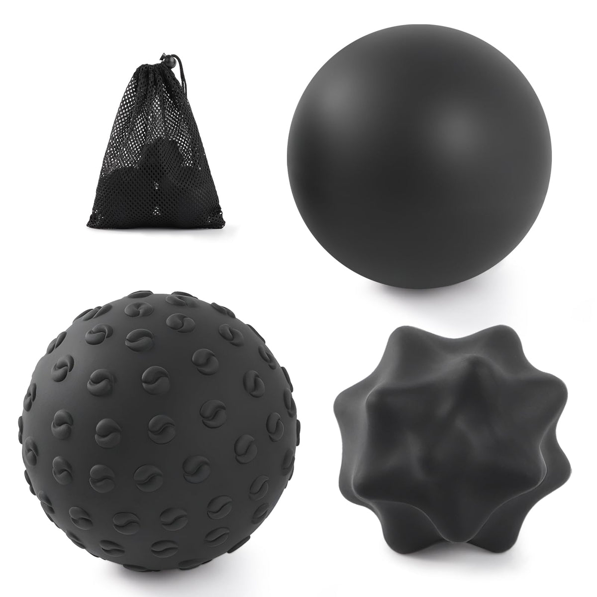 Silicone Lacrosse Balls for Yoga and Myofascial Release - Deep Tissue Massage,Trigger Point Therapy and Foot Plantar Fasciitis,Muscle Knots,Relieving Muscle Pain,Muscle Soreness Balls