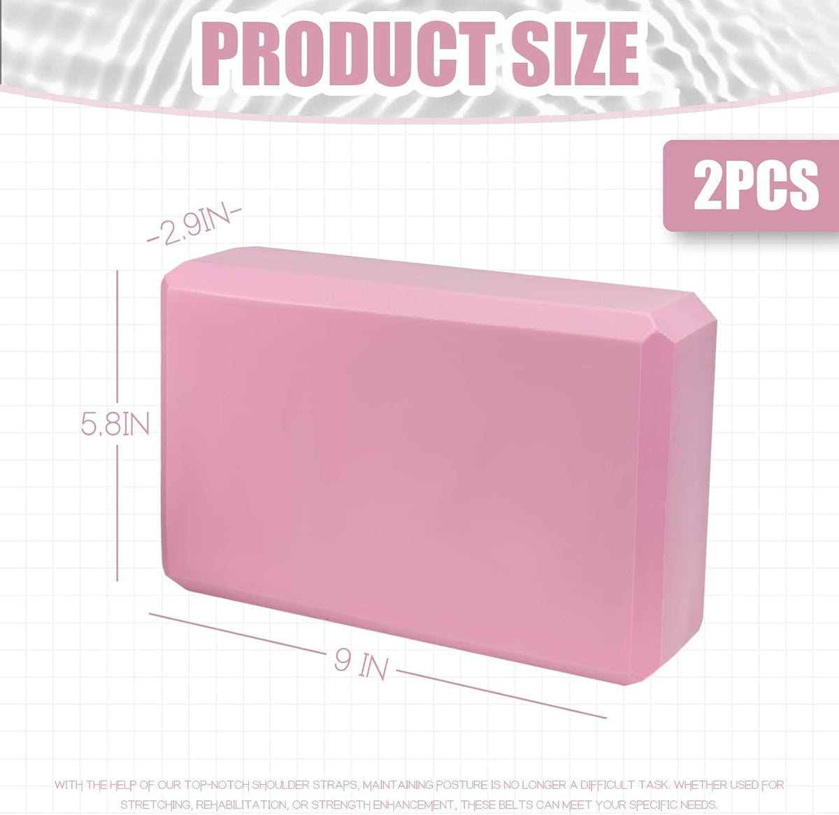 Septo 2 Pcs Yoga Blocks, 9x6x3 Inch Foam Blocks for Pilates